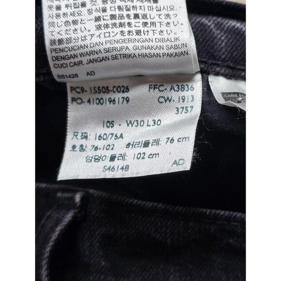 Levi's 505 Straight Leg Jeans 10S Women's Black 30x30 - Picture 12 of 16